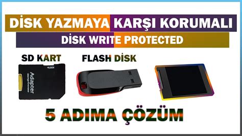 flash diski yazmaya karşı korumalı yapmak